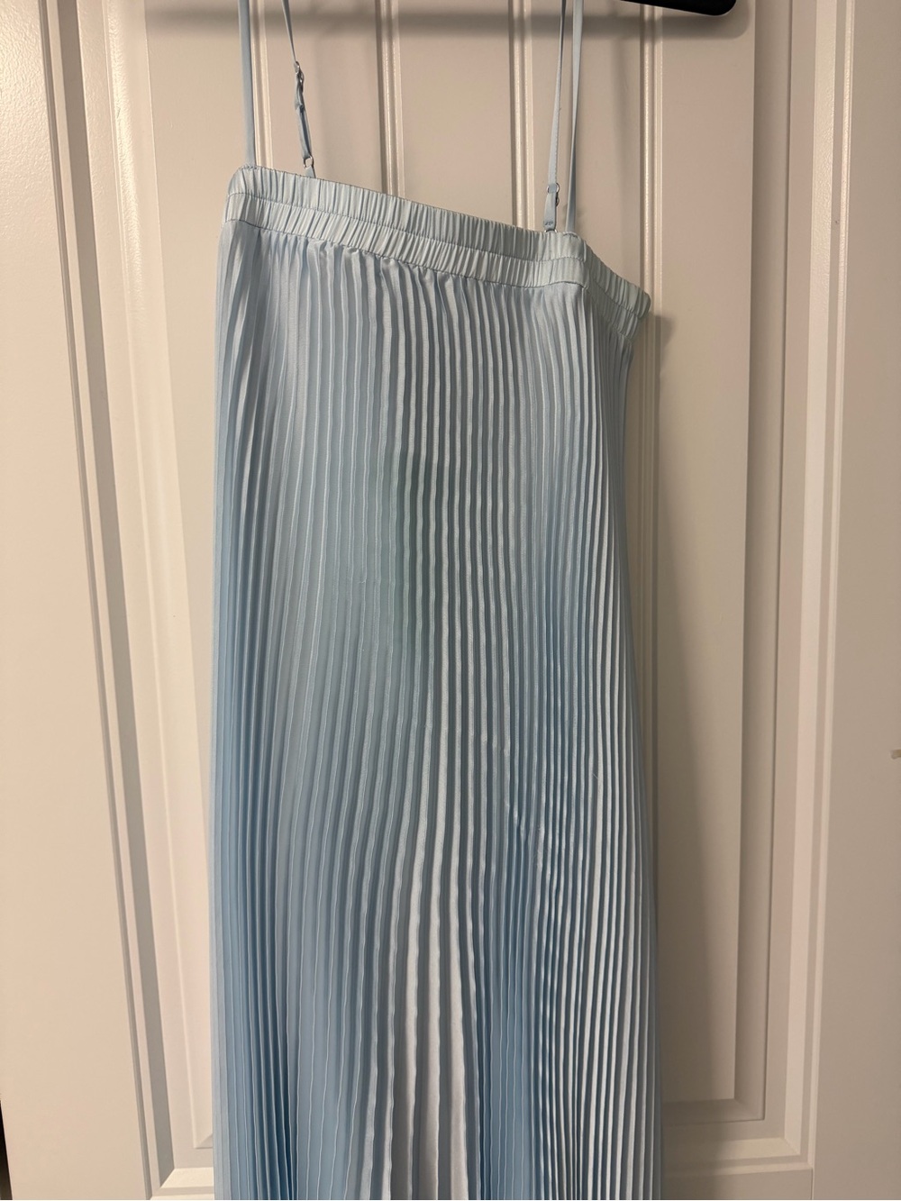 Lovers + Friends MAE Gown. Pleated Spaghetti-Strap Maxi Dress - Light Blue - Picture 6 of 7